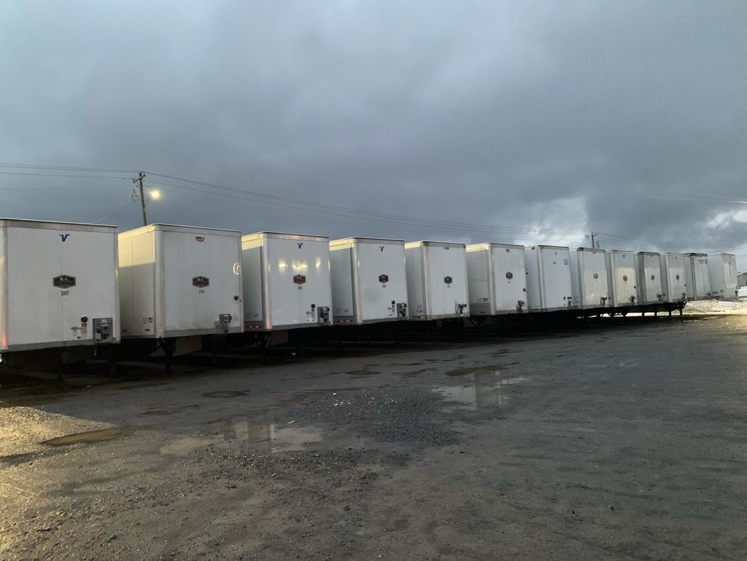 R.C. Transport dry van trailers in the yard